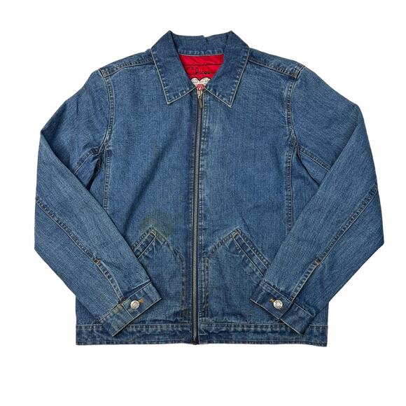 Chico's VTG Y2K Beaded Parrot Embellished Denim Zip Up Jacket FLAW 0 Small/4 - Picture 2 of 6